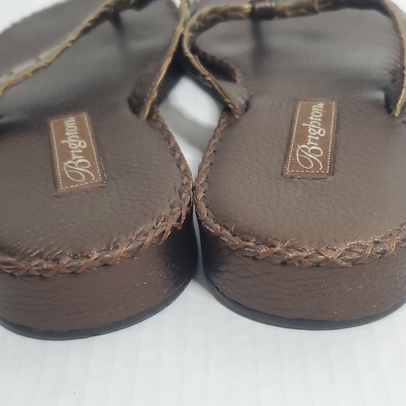 Vintage Brighton Womens Leather Slip On Sandals Sz 9M Thong Flip Flop Casual Y2K - Picture 9 of 11